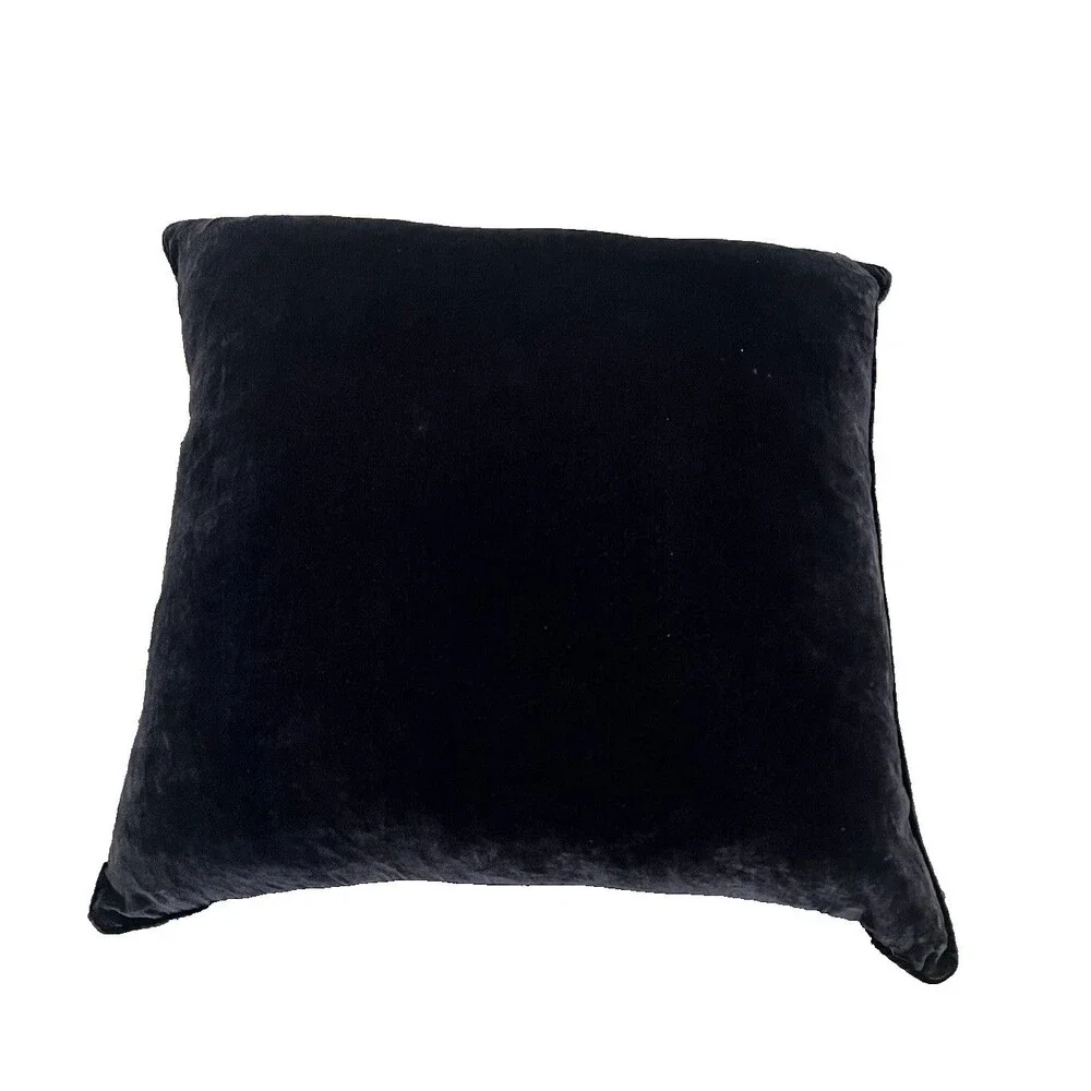 Rodeo Home Luxury Velvet Throw Pillow Feather Down Filled Blue Paisley 22 x 22in
